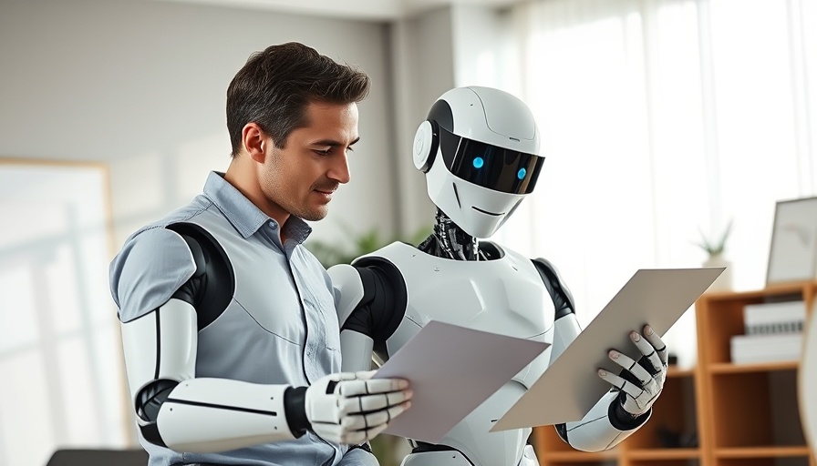 AI and human collaboration in modern office, impact on SEO jobs.