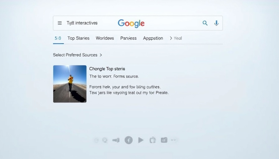 Google interface for selecting preferred sources in Top Stories.