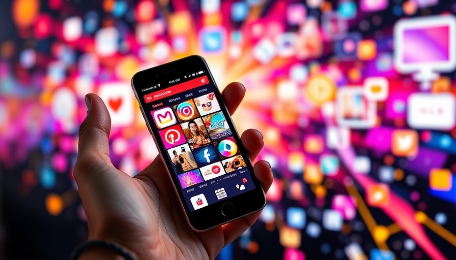 AI tools for Instagram marketing, vibrant graphic showcasing social media elements.