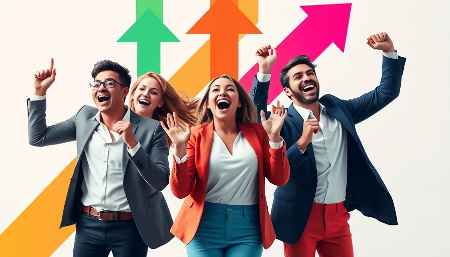 Dynamic group of professionals in motion for local business marketing