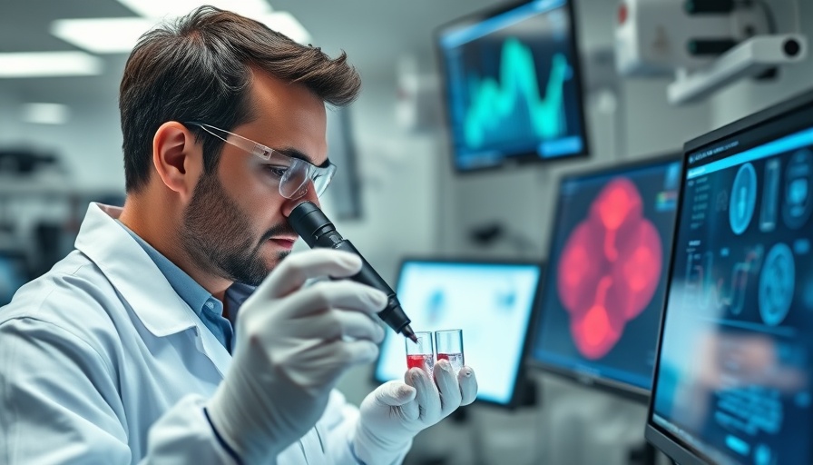 Researcher in lab studying telomere research and skin aging.