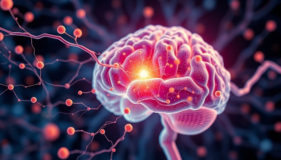 Illustration of gut-brain axis showing microbiota interaction.