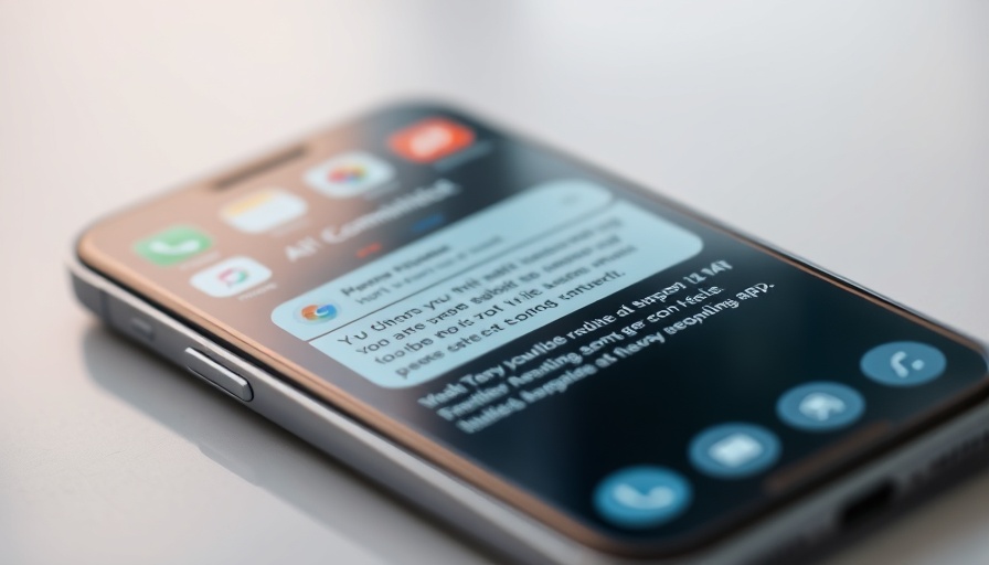 Modern smartphone displaying AI companion app interface amidst shutdown backdrop.
