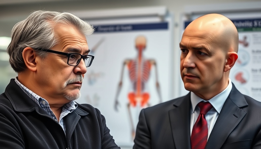 Professional discussion on back pain, physical or mental, in a formal setting.