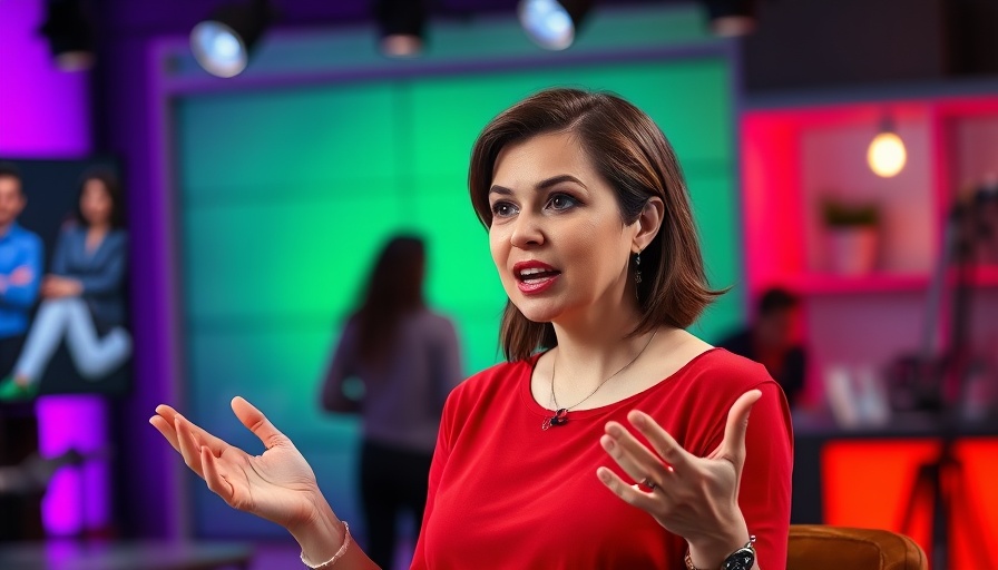Confident woman discussing in vibrant studio, fastest way for women over 40 to lose weight.