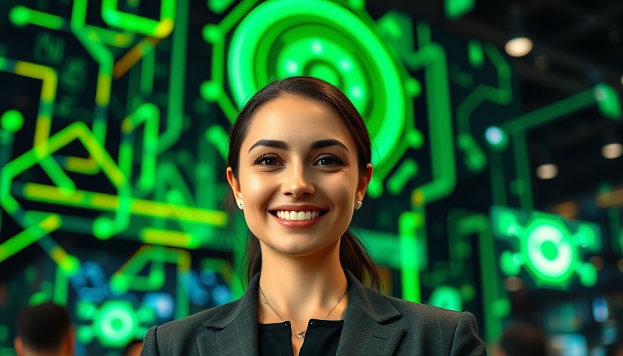 Female tech executive smiling at San Francisco conference, relevant to gaming hardware startup
