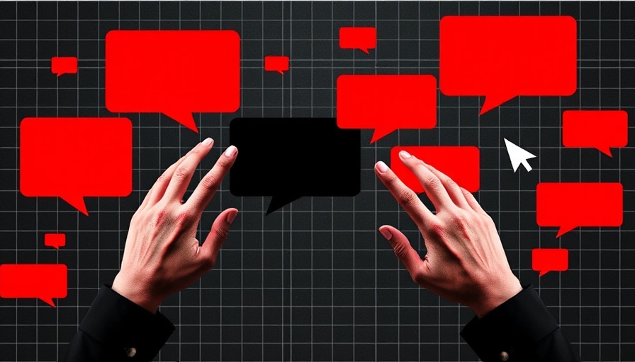 Abstract art with hands pointing at speech bubbles, AI search strategies