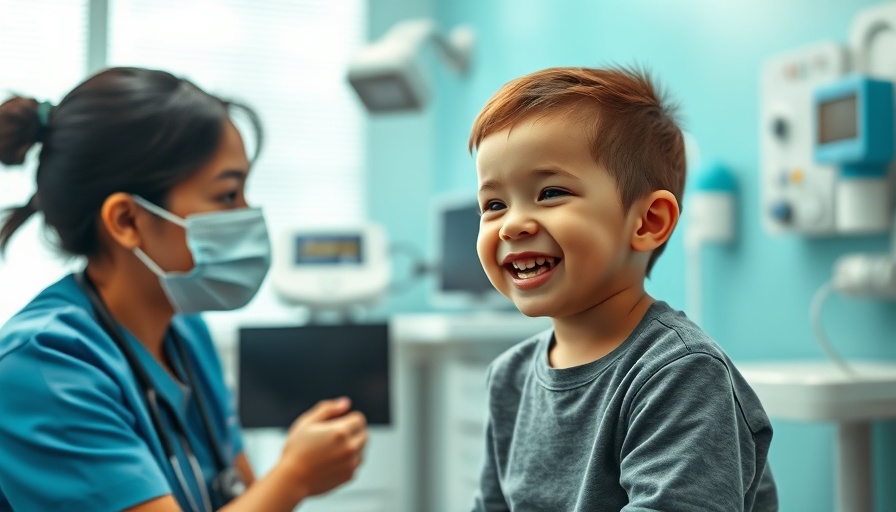 Joyful child and healthcare worker in clinic, Vaccine Impact on Chronic Illness.