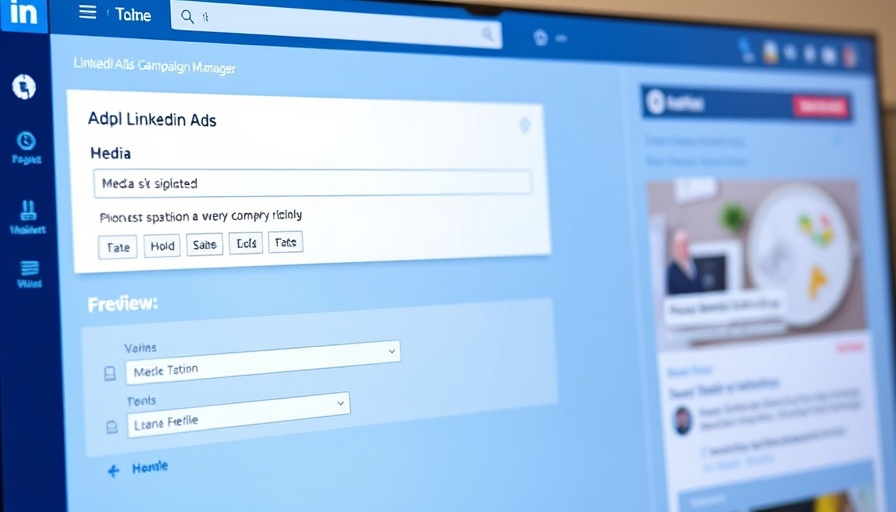 LinkedIn marketing campaign manager interface for SMBs showcasing advertisement setup.