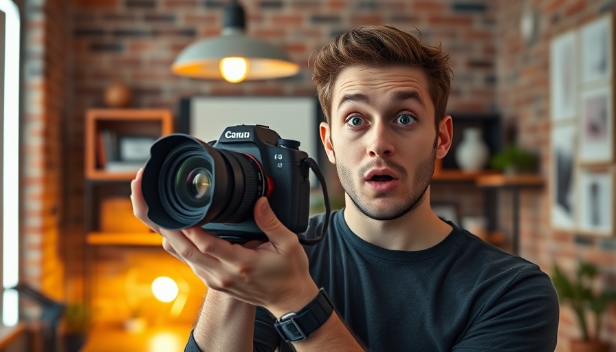 YouTube small channel strategies visual with man holding camera.