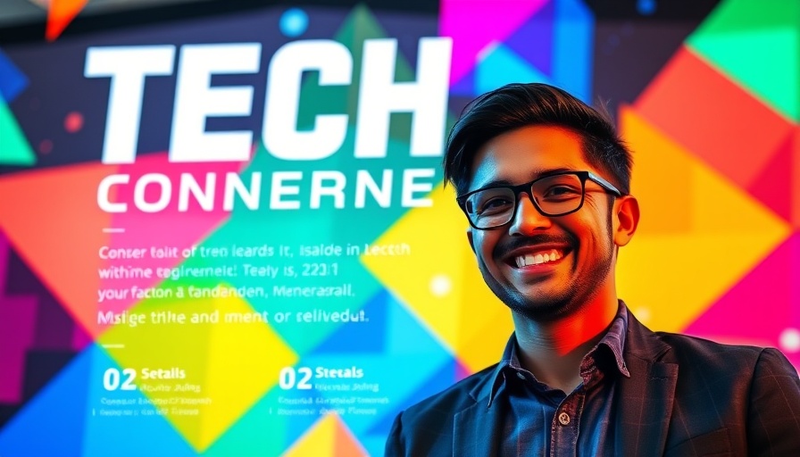 Tech conference event poster with speakers, exit planning for founders theme.