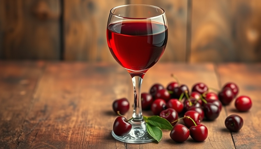 Cherry wine with cherries illustrating flavor compounds