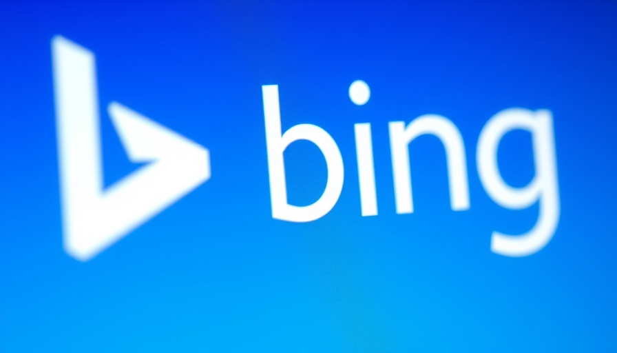 Close-up of Bing logo on blue gradient with tagline.