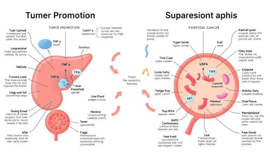 Infographic on pancreatic cancer progression featuring tumor pathways.