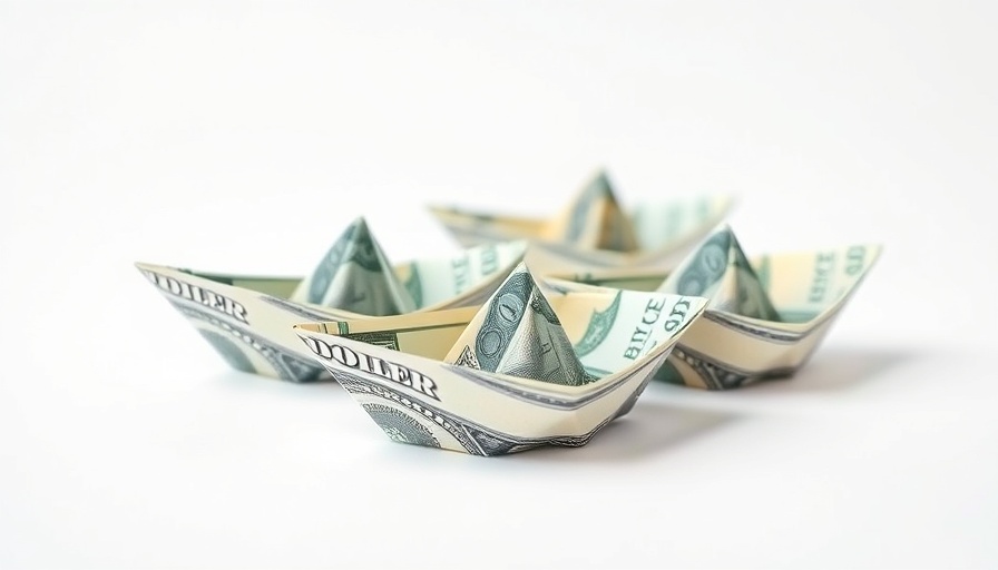 Dollar bill paper boats symbolizing AI startup funding challenges.