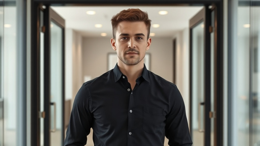 Confident young man in modern office setting, AI Infrastructure MENA funding.