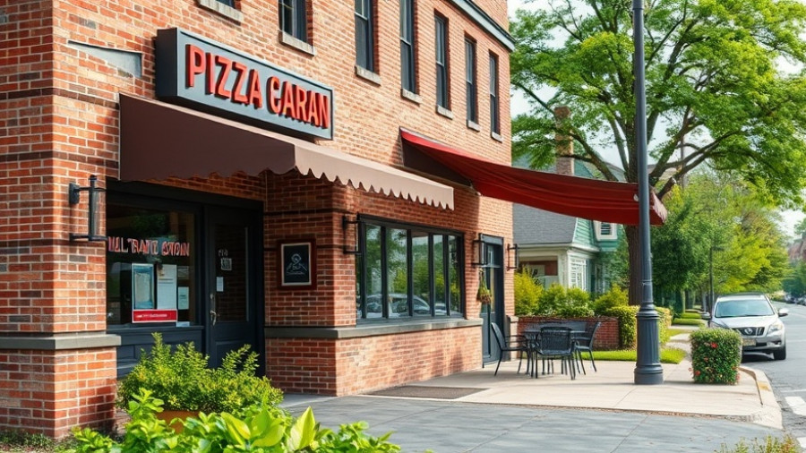 Fired Up Pizza Worthington restaurant exterior with patio.
