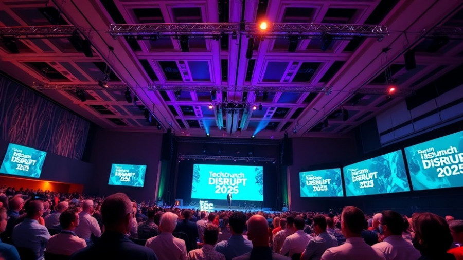 TechCrunch Disrupt 2025 speaker in modern conference hall.