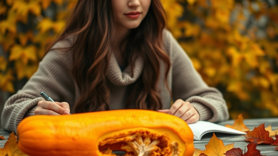 Collage depicting self-care practices for fall with nature, food, and journaling.