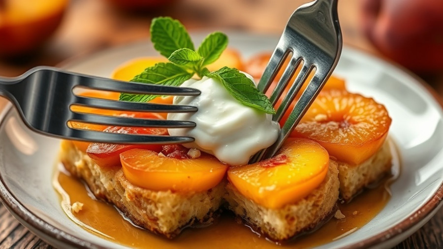 Gourmet dessert at Watershed Kitchen & Bar being shared with forks.