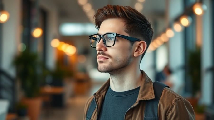 Casually dressed man with tech glasses in warm interior, highlighting OpenAI’s revenue and IPO plans.