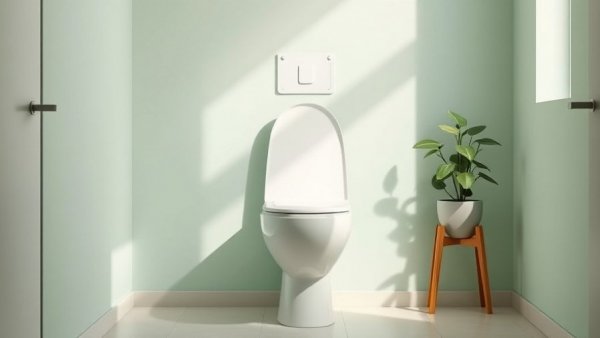 Modern toilet health device in minimalist bathroom setup