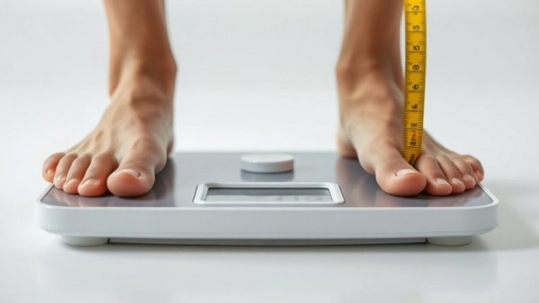 Person on scale with measuring tape, symbolizing Weight Loss Using Phentermine and Topiramate.