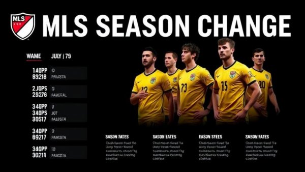 MLS summer-to-spring schedule infographic with players featured.