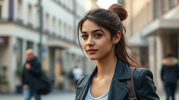 Confident woman outdoors, related to JPMorgan legal fees, Charlie Javice.