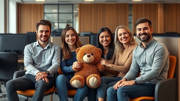 Mastodon Social Network team members in office with plush toy