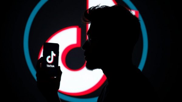 Silhouette with TikTok logo highlighting digital wellbeing tools.