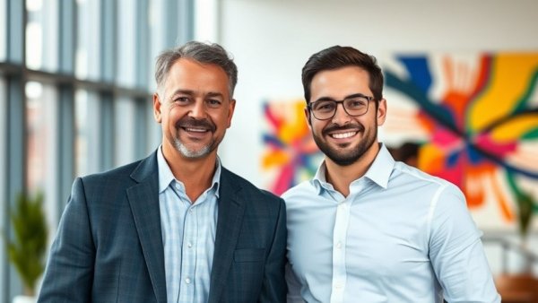 Two businessmen in an office symbolizing Bricker Graydon Merger.