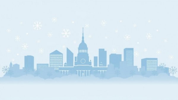 Columbus skyline with snowflakes, family-friendly events theme.