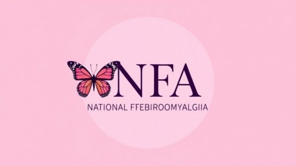 National Fibromyalgia Association logo with pink background and butterfly.
