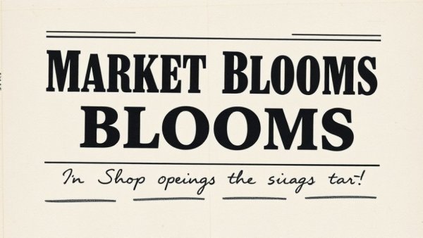 Vintage Market Blooms news clipping announcing opening.
