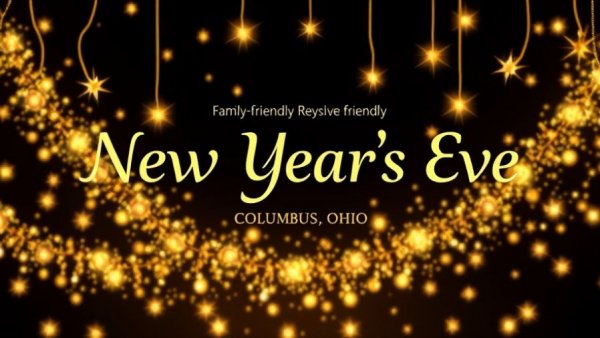 Sparkling New Year's Eve party decorations for a family-friendly event in Columbus