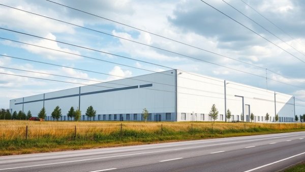 Warehouse investments Rickenbacker, modern building under blue sky.