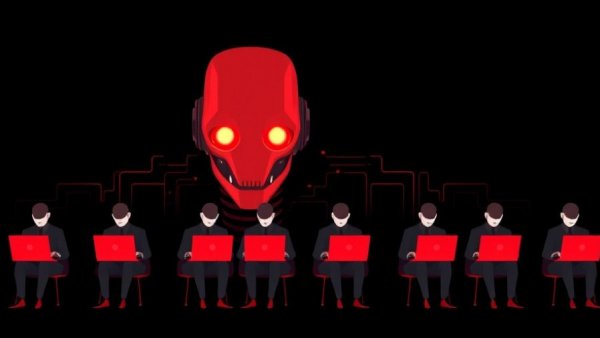 AI impact on labor 2026: abstract robot and workers illustration.