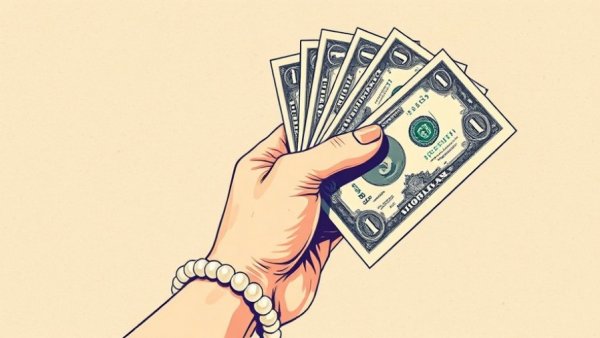 Illustration of hand with money symbolizing small-business funding.