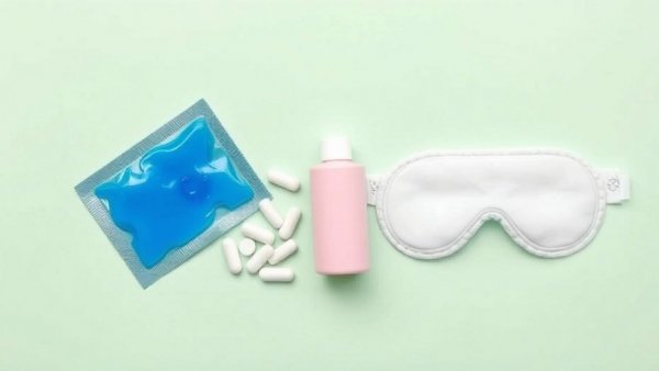 Psoriatic arthritis flare-up relief items on pastel background.