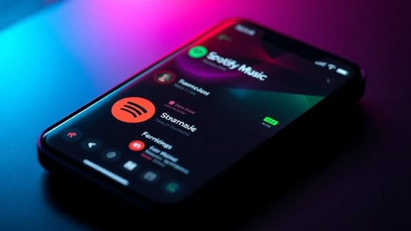 Spotify app interface showing real-time music streaming sharing feature.