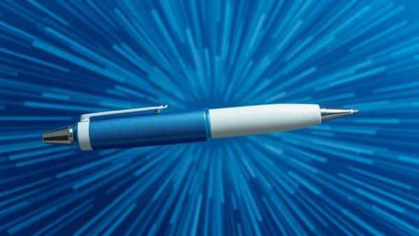 Blue and white pen against blue starburst, highlighting Ozempic side effects.