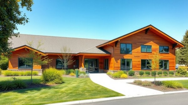Ohio Health Kobacker House, modern facility in sunny day with greenery.