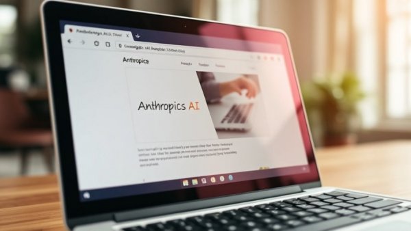 Close-up of Anthropics AI website on laptop screen.