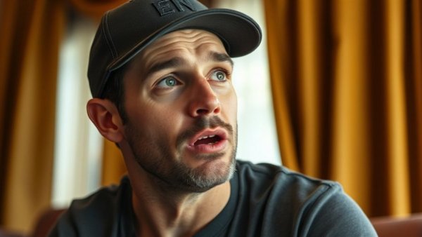 Man speaking expressively in front of curtains, X open sources algorithm for transparency