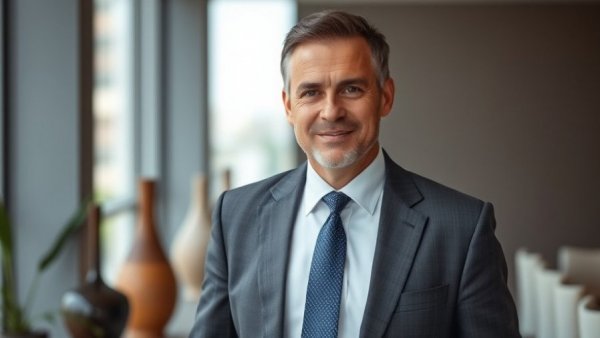 Middle-aged man at SportsOhio office showcasing expansion plans.