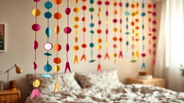 Colorful paper chains in bedroom illustrating how to pay off student loans fast.