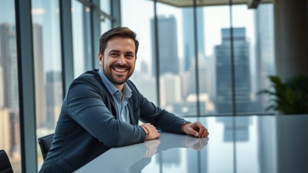 Business professional in modern office, Columbus Commercial Real Estate Market 2026.