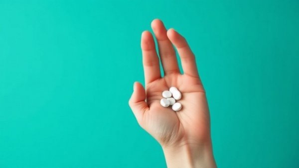 Minimalistic hand with pills for Oral GLP-1 Weight Loss Medications