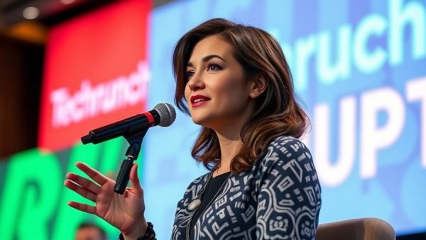 Confident speaker discussing Northwood Space Series B funding at TechCrunch.